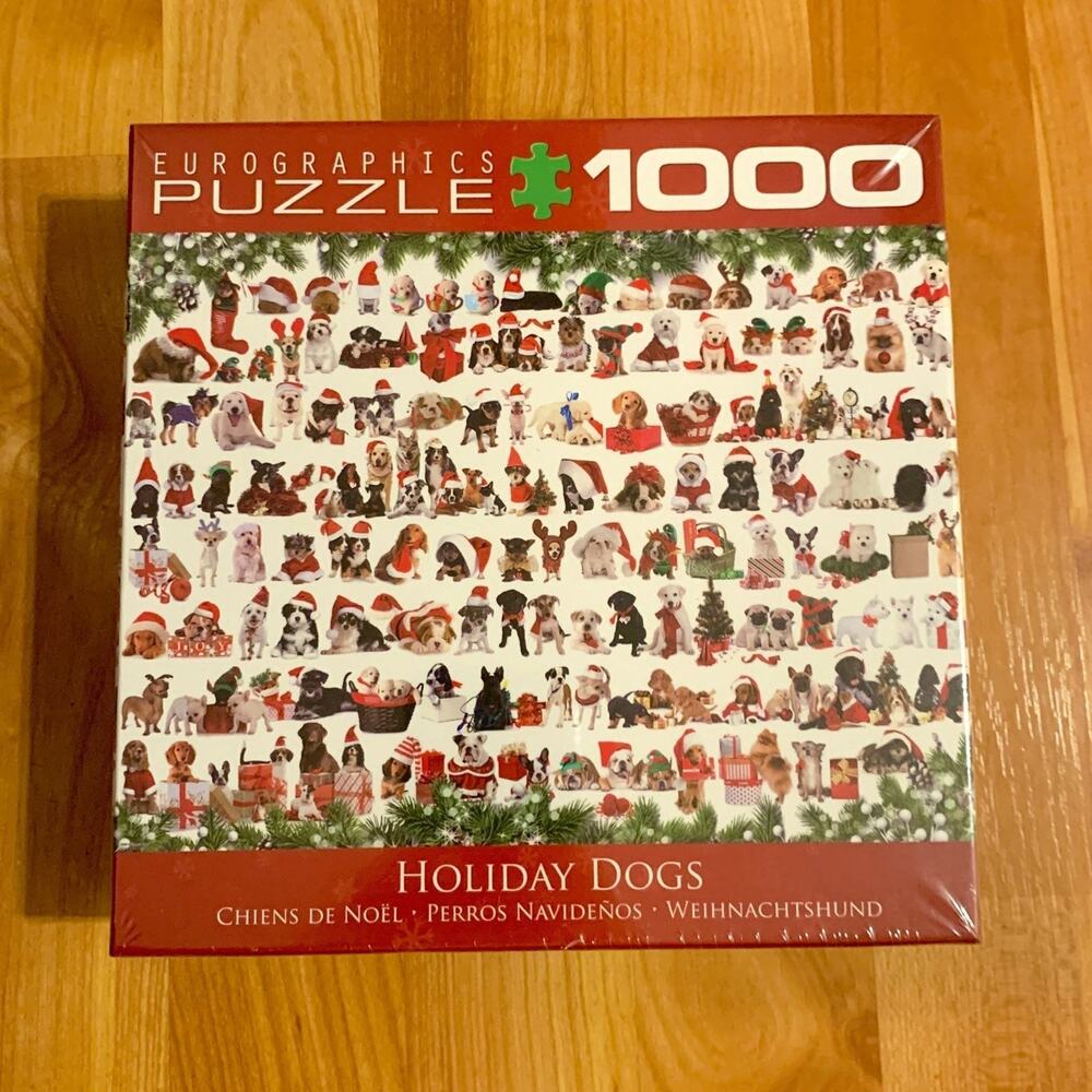EuroGraphics Holiday Dogs Christmas 1000 Piece Jigsaw Puzzle